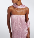 Posse Esme scarf-detail crinkled maxi dress