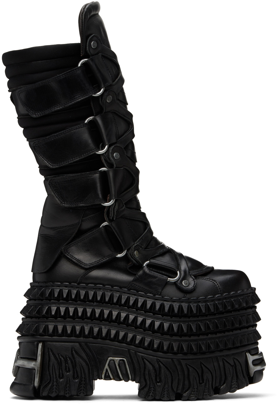 VETEMENTS Black New Rock Edition Tower Boots