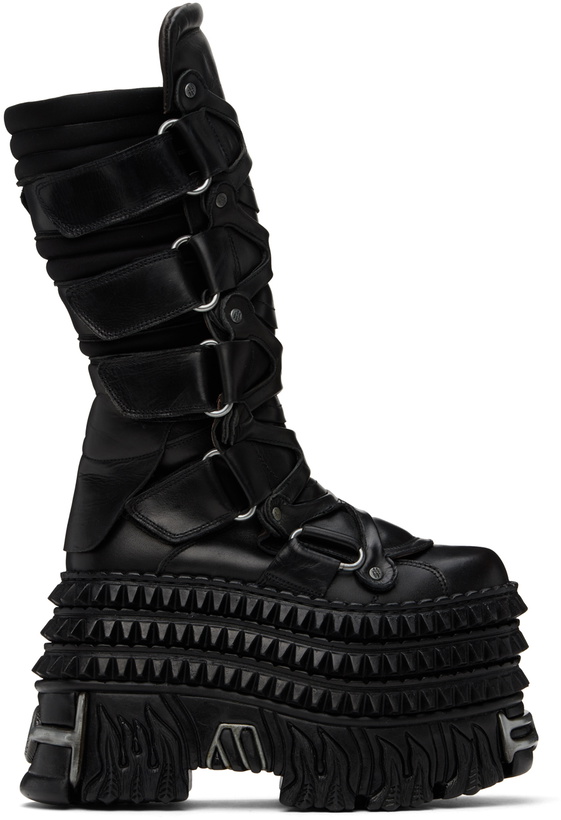 Photo: VETEMENTS Black New Rock Edition Tower Boots