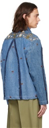Kartik Research Blue Handcrafted Denim Jacket