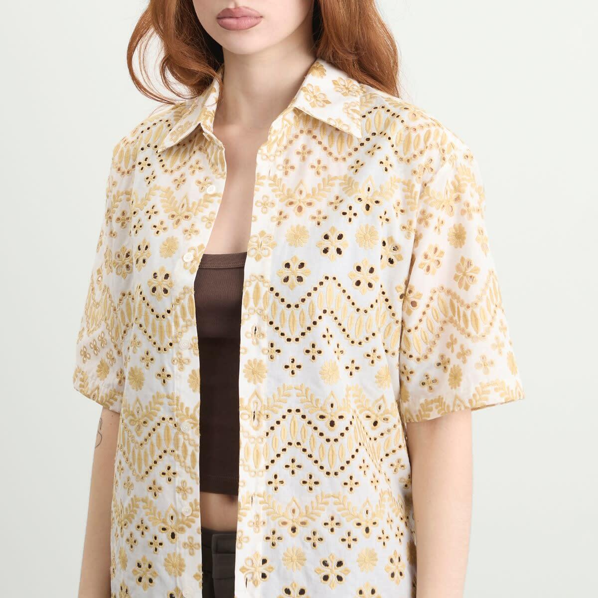 Ahluwalia Women's Kada Short Sleeve Shirt in Cream
