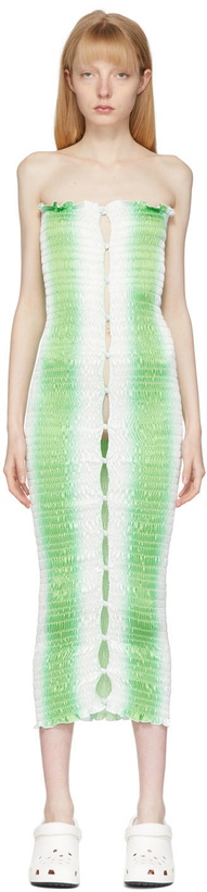 Photo: Amy Crookes Green & White Shirred Stretch Tube Dress