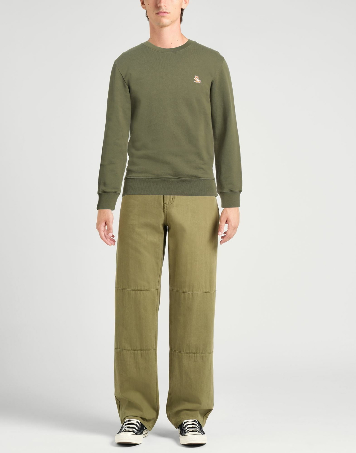 Maison Kitsuné Mens Sweatshirt Military in Green