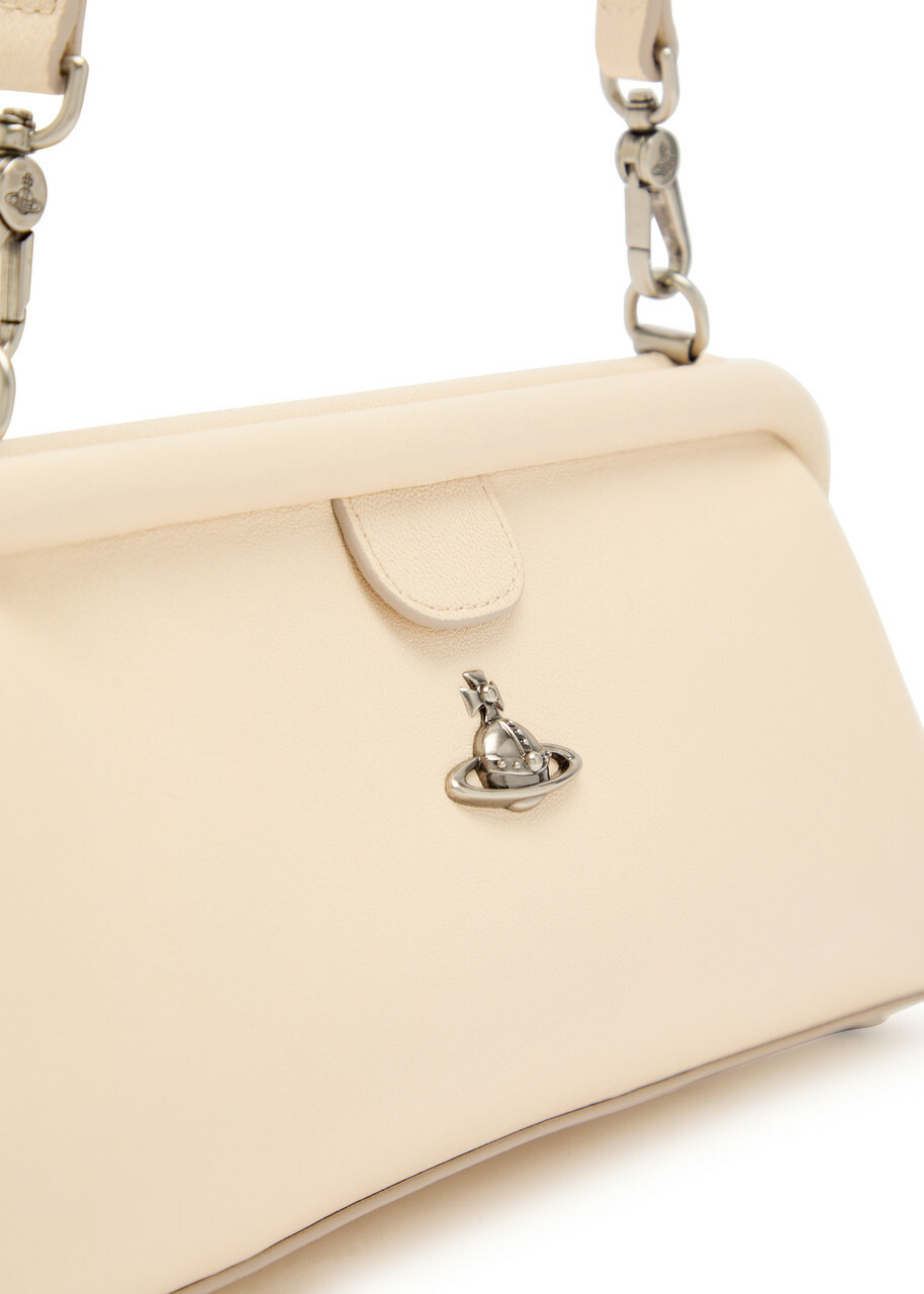 Vivienne Westwood Jane Frame Leather Purse - Cream - One Size