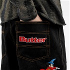 Butter Goods Men's x Disney Sorcerer Baggy Denim Shorts in Washed Black