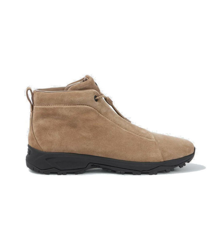 Photo: Zegna Triple Stitch suede high-top sneakers