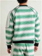 Casablanca - Logo-Embroidered Striped Cotton-Blend Sweatshirt - Green