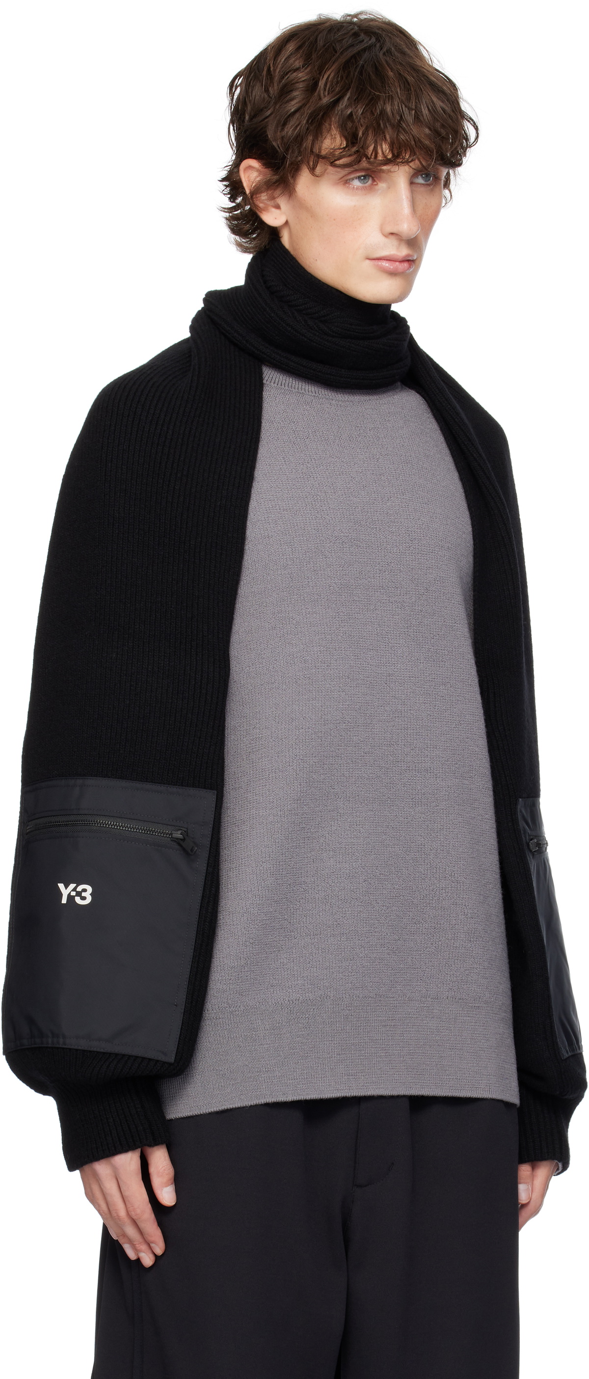 Y-3 Black Nylon Scarf