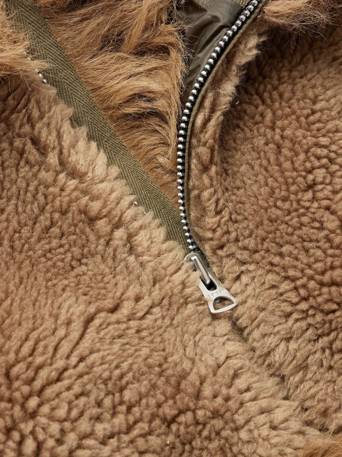 Sacai - Padded Faux Fur and Faux Shearling Hooded Jacket - Brown Sacai
