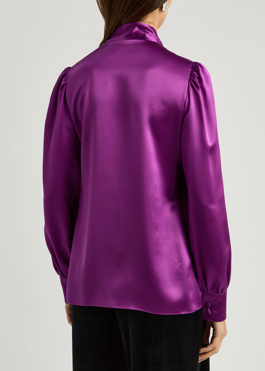 Dolce & Gabbana Silk-satin Blouse Purple Dolce & Gabbana