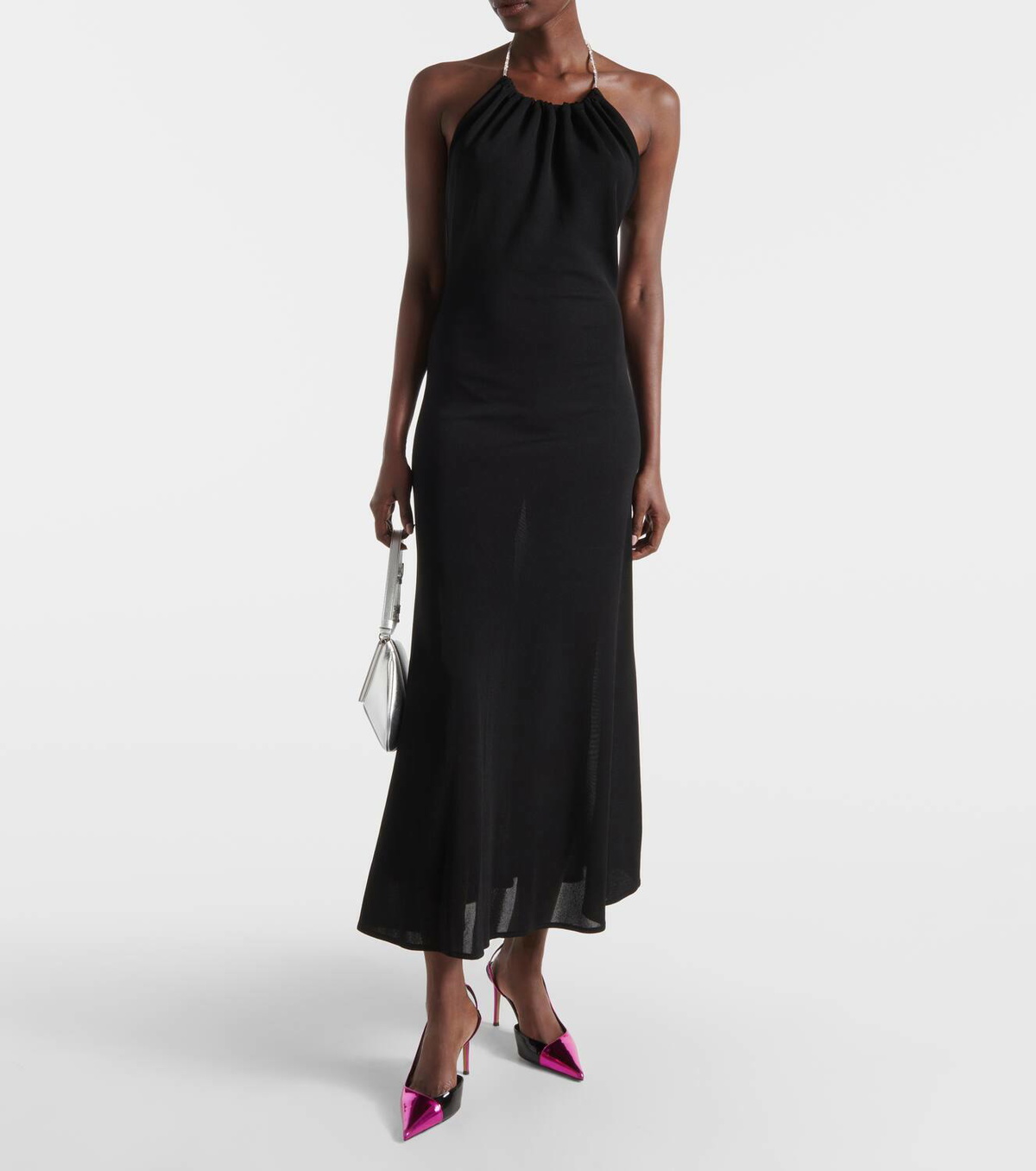 Alexandre Vauthier Metallic faux leather slingback pumps