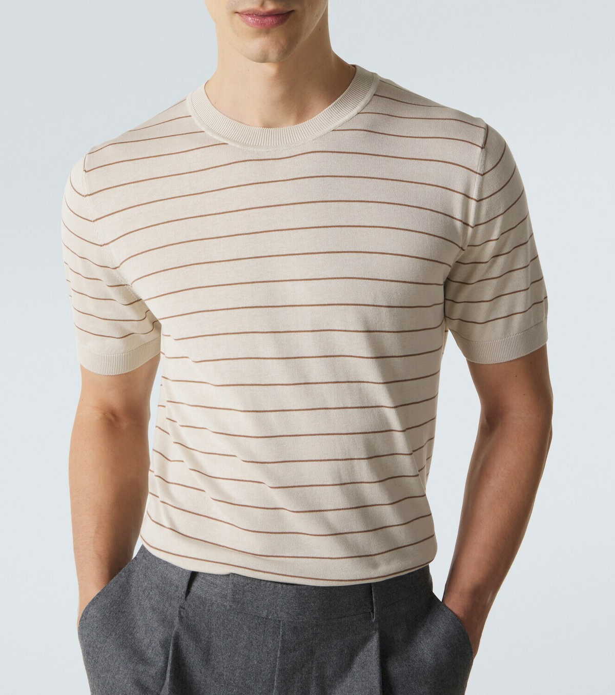Lardini Striped silk T-shirt