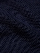 Brunello Cucinelli - Shawl-Collar Ribbed Cotton Cardigan - Blue
