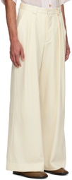 King & Tuckfield Off-White Wide-Leg Trousers