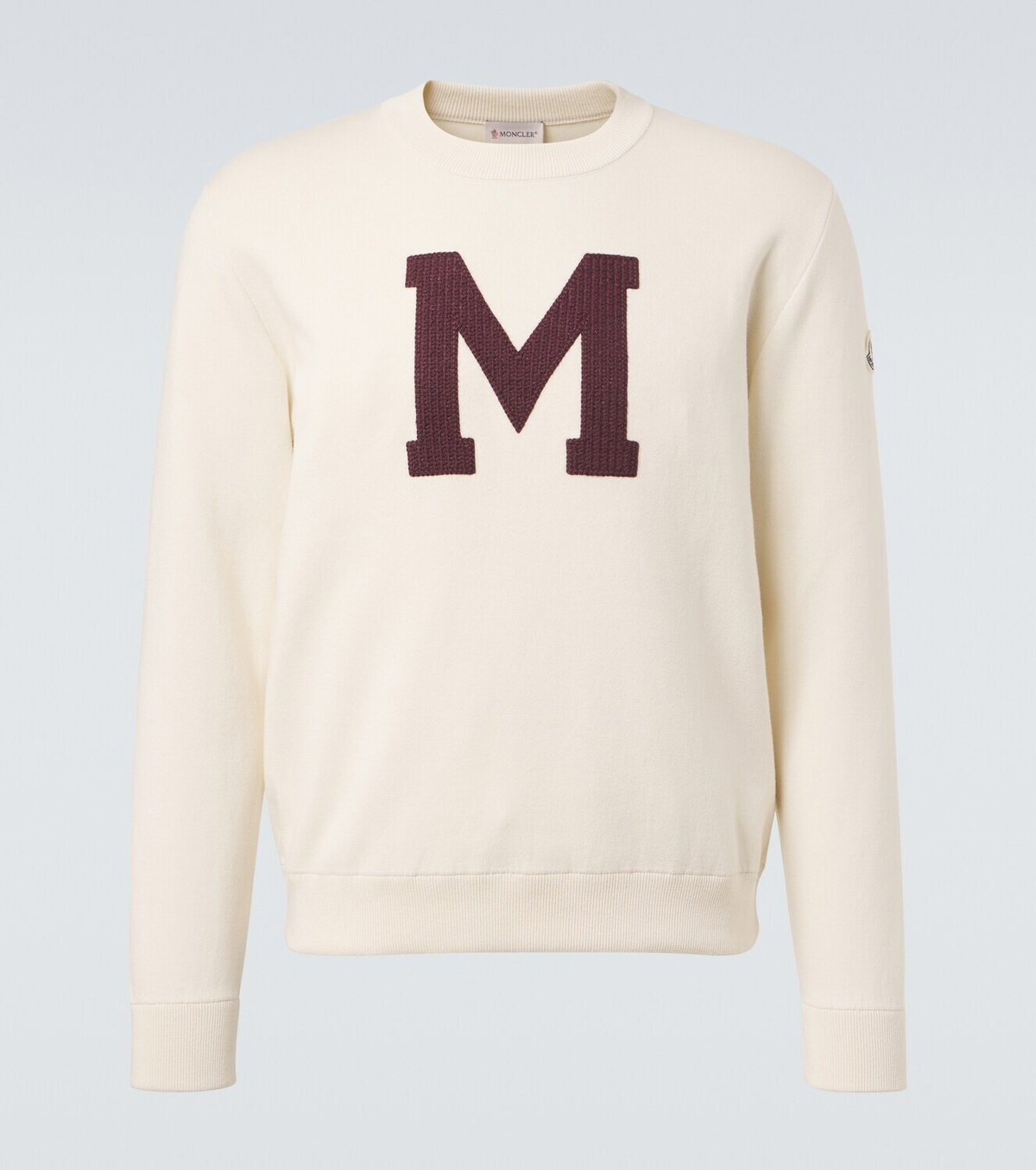 Moncler Embroidered cotton-blend sweater