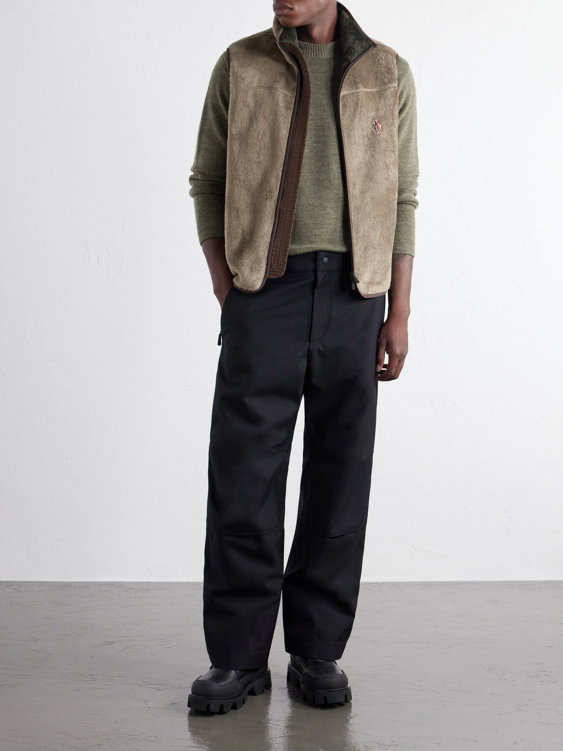 Moncler Grenoble - Logo-Appliquéd Virgin Wool-Blend Base Layer - Green