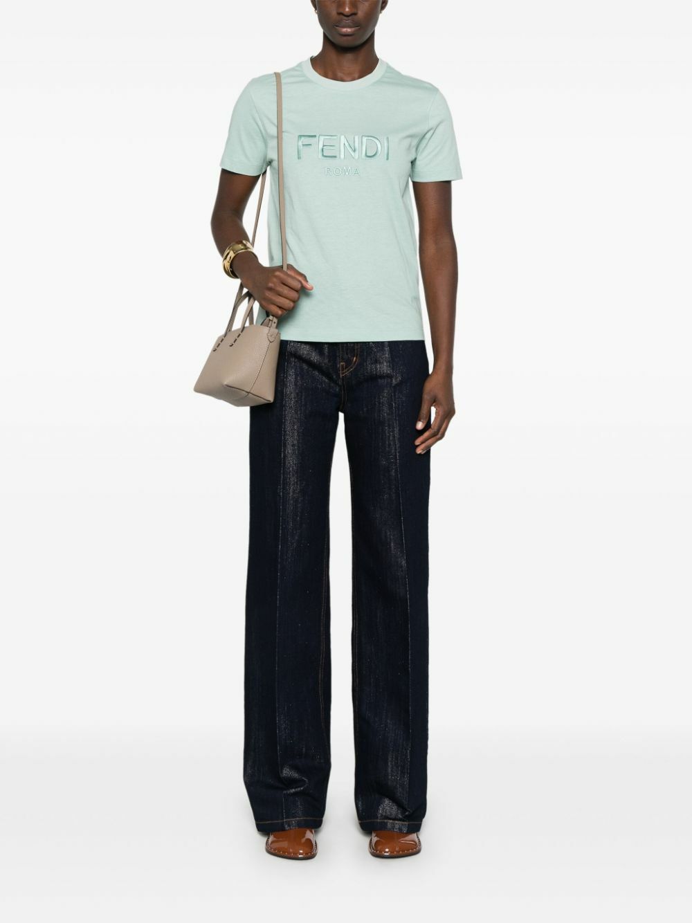【FENDI】T シャツ コトネ Roma グリーン FENDI - Fendi Roma Cotton T-shirt Fendi