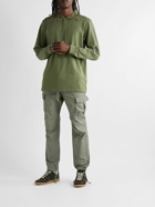 Y-3 - Logo-Print Cotton-Piqué Polo Shirt - Green