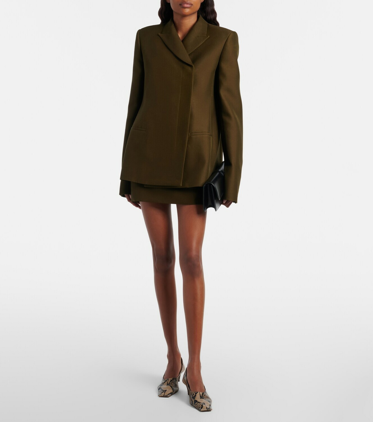 Khaite Jett wool and silk cady miniskirt