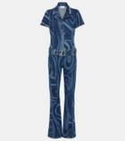 Pucci Marmo-printed denim jumpsuit