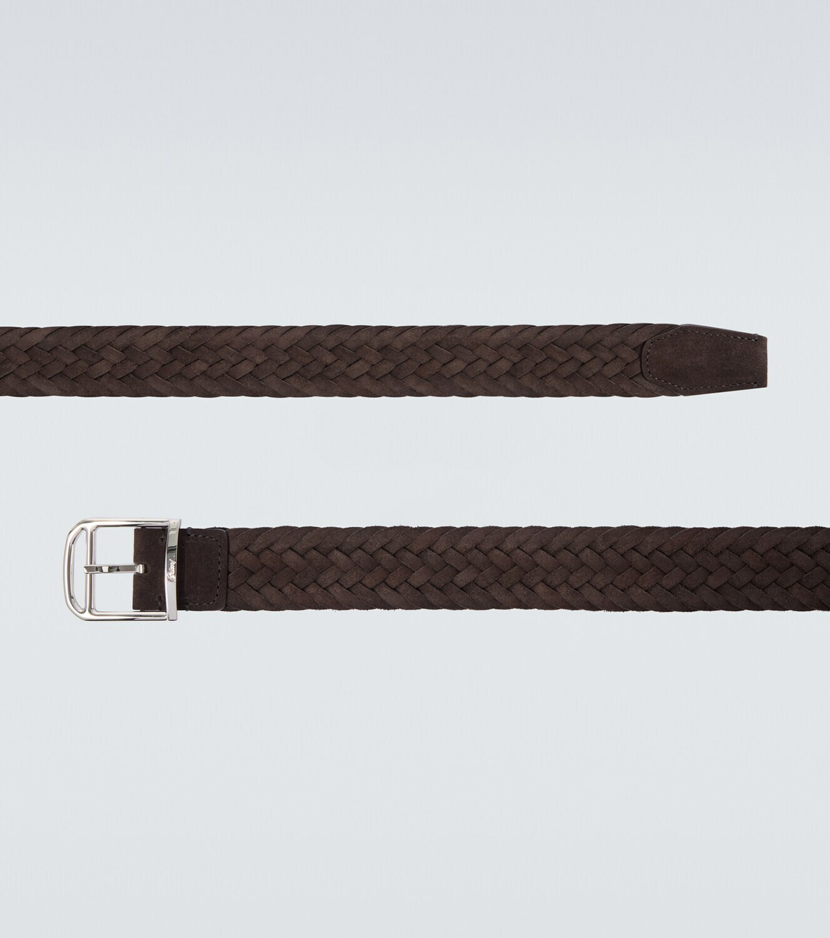 Brioni Braided suede belt