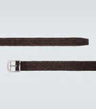 Brioni Braided suede belt