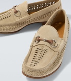 Gucci Horsebit 1953 woven suede loafers