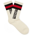 Flagstuff - Logo Jacquard-Knit Socks - White