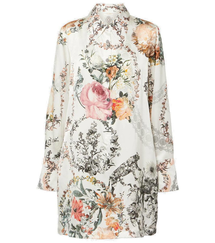 Photo: Camilla Floral silk satin shirt dress