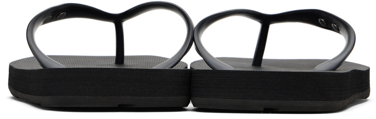 HELIOT EMIL Black 'HE' Flip-Flops