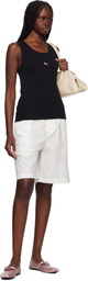 Maison Kitsuné Black Baby Fox Ribbed Tank Top