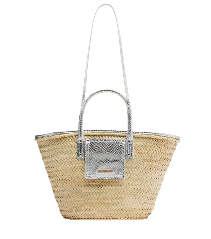 Photo: Jacquemus Soli Medium croc-effect raffia basket bag