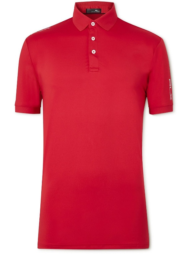 Photo: RLX Ralph Lauren - Logo-Print Recycled Stretch-Shell Golf Polo Shirt - Red