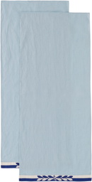Bode Blue & White Seedling Stripe Dish Towel Set