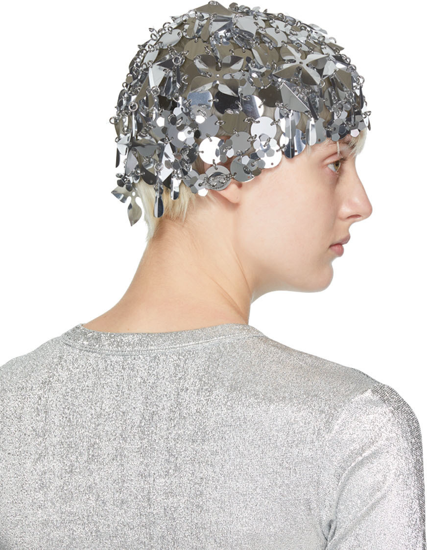 Paco Rabanne Silver Graphic Hat Paco Rabanne