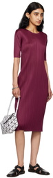 PLEATS PLEASE ISSEY MIYAKE Burgundy Monthly Colors May Midi Dress