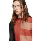 Rick Owens Black and Red Cropped Biker Level Sweater