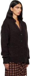 Dries Van Noten Brown Alpaca Cardigan