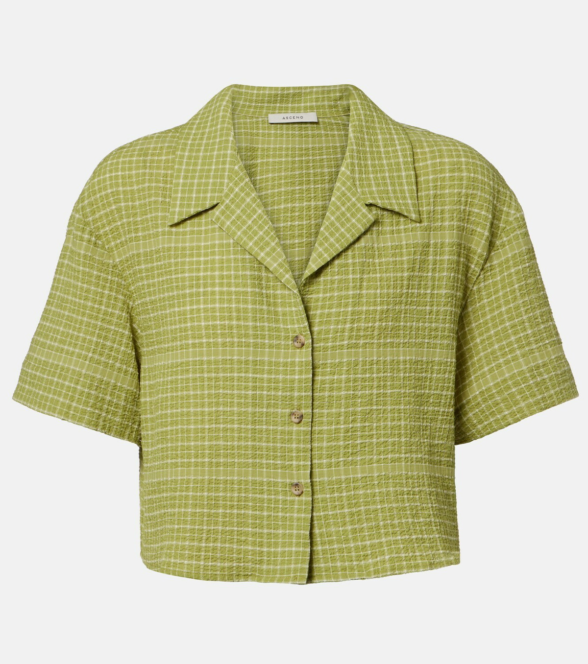 Asceno Lincoln checked cotton bowling shirt