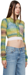 Re/Done Green Cropped Cardigan