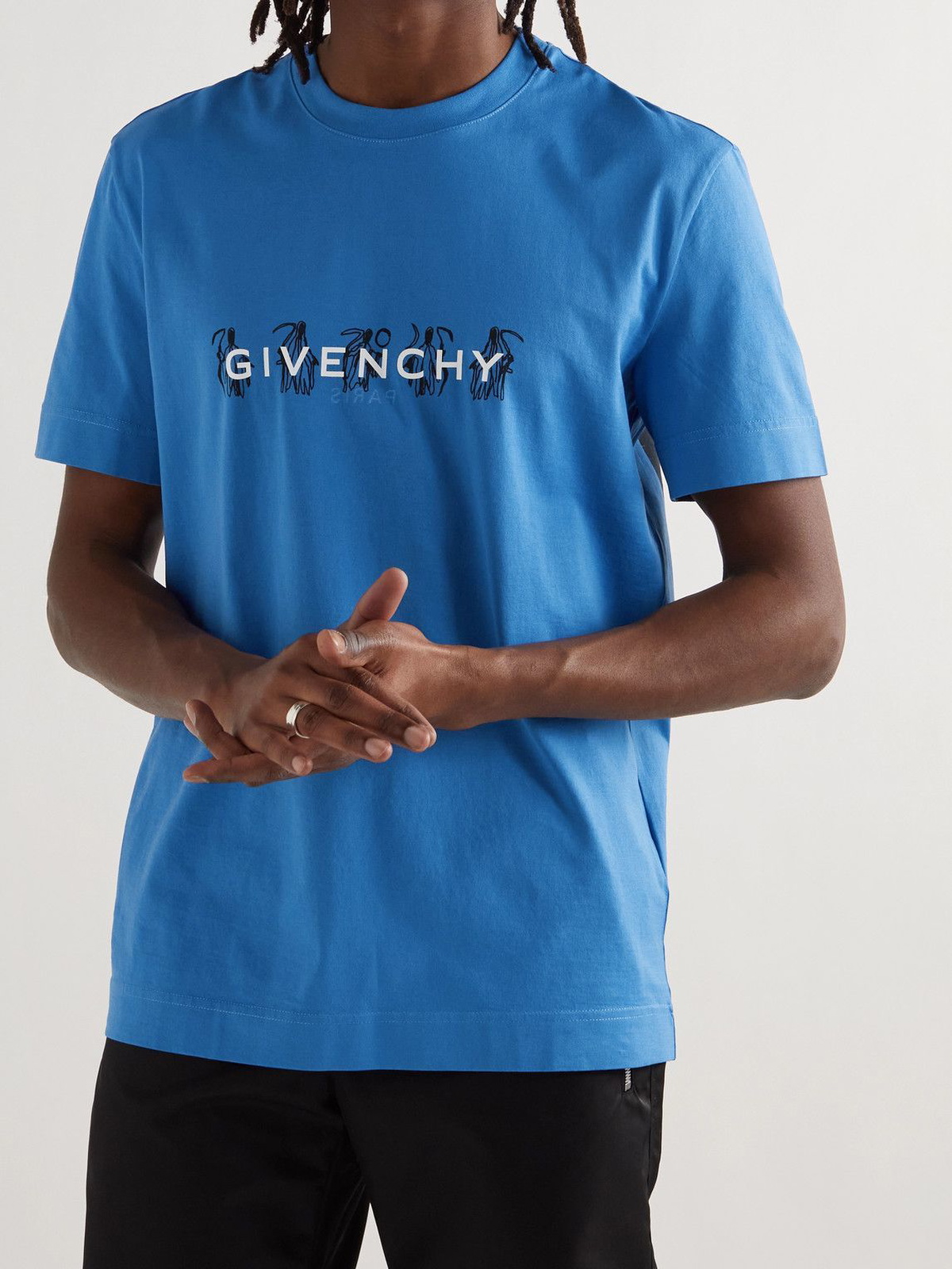 Givenchy Scarves josh smith Men BP0062P0K7490 Cashmere Blue White 296,8€