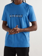 Givenchy - Josh Smith Logo-Print Cotton-Jersey T-Shirt - Blue