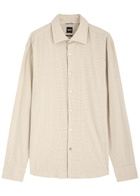 Boss Houndstooth Cotton Shirt Beige