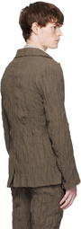 Bottega Veneta Brown Crushed Wool Blazer