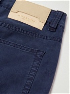 Boglioli - Straight-Leg Cotton-Blend Trousers - Blue
