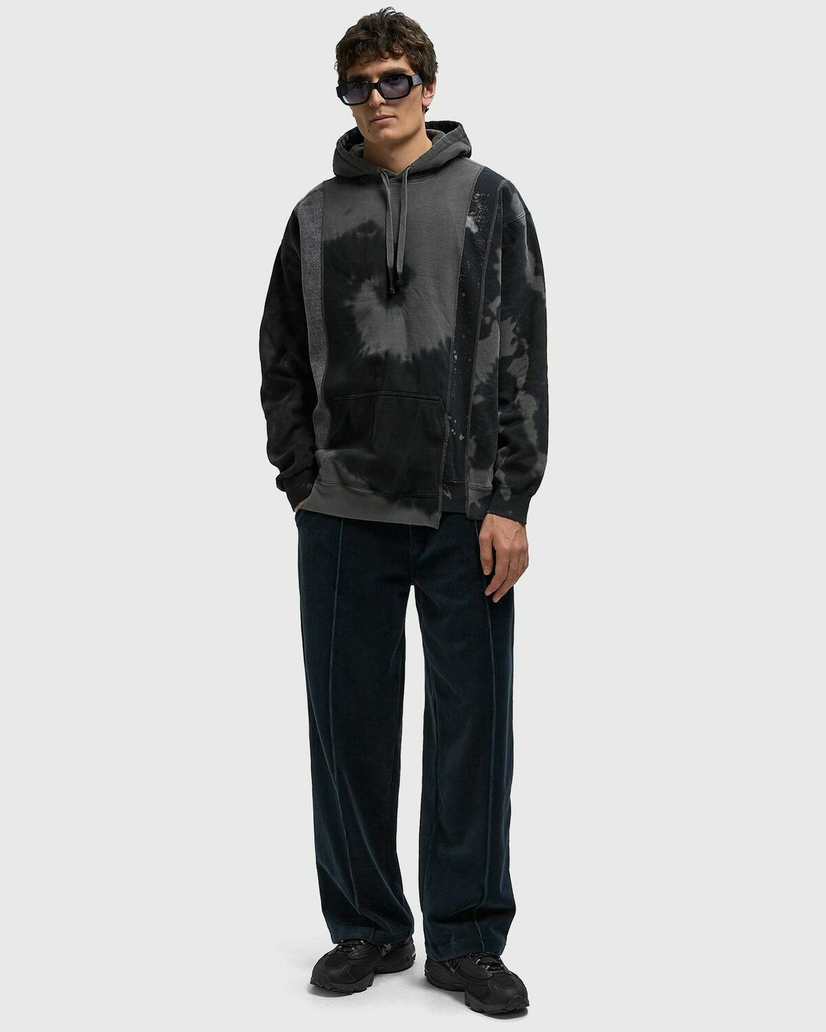 Needles Rebuild by Needles 5 Cut Hoody - Mishmash Black Men Needles