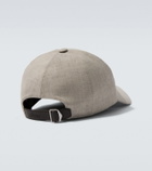 Brioni Logo linen and wool baseball cap