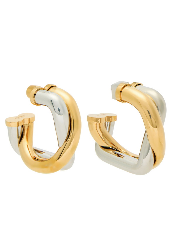 Photo: Jacquemus Les Doppio Two-tone Hoop Earrings - Gold - One Size