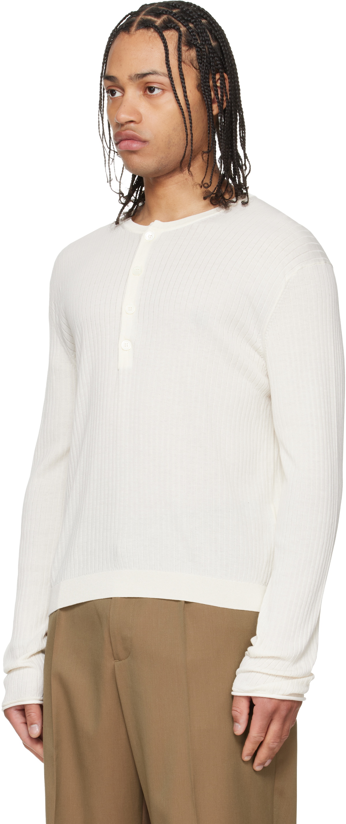 OUR LEGACY Off-White Fine Henley Our Legacy