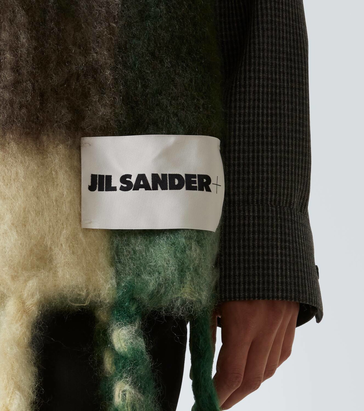 Jil Sander Checked mohair and wool-blend scarf